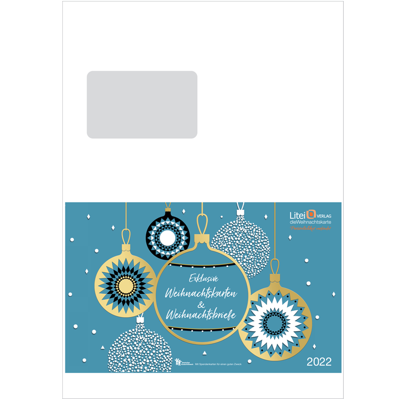Versandkarton mit Original-Musterkarten der neuen Weihnachtskarten 2022
