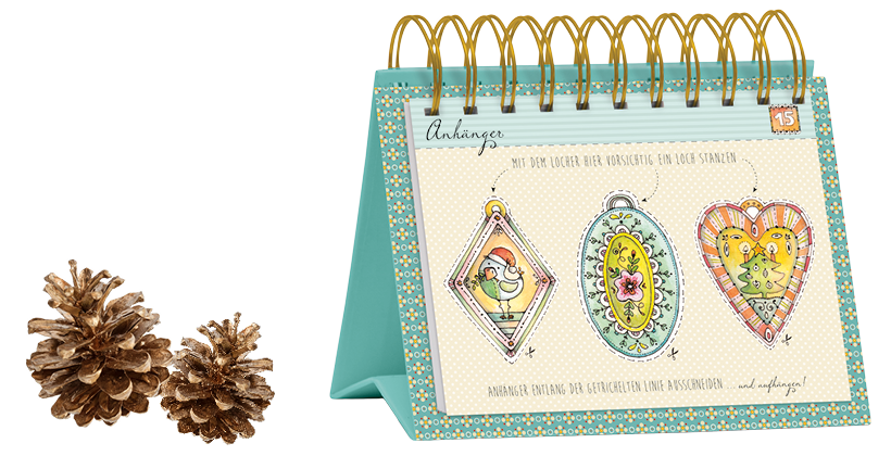 Advents-Postkartenkalender zum Aufstellen - mit Spiralbindung