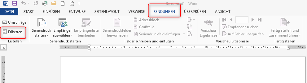 Zuerst Klick auf: "Sendungen", danach Klick auf "Etiketten"