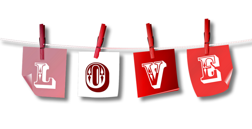 Rote Buchstaben Love