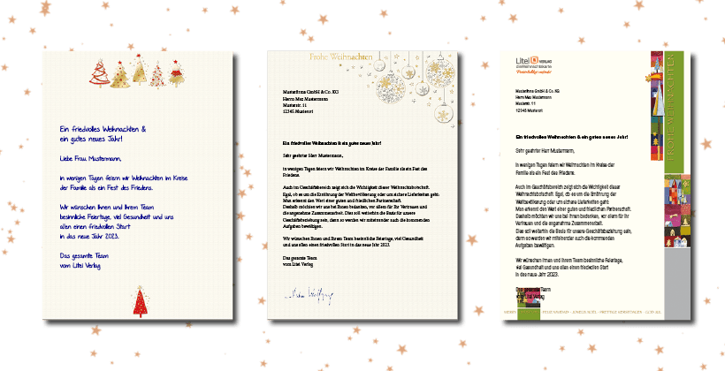 veredelte Weihnachtsbriefe für Firmenkunden