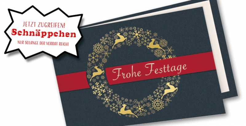 Schwarze Karte mit roter Banderole
