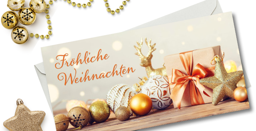 DIN Lang PC Karte mit Weihnachtsdekoration
